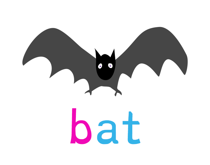"b" in "bat".